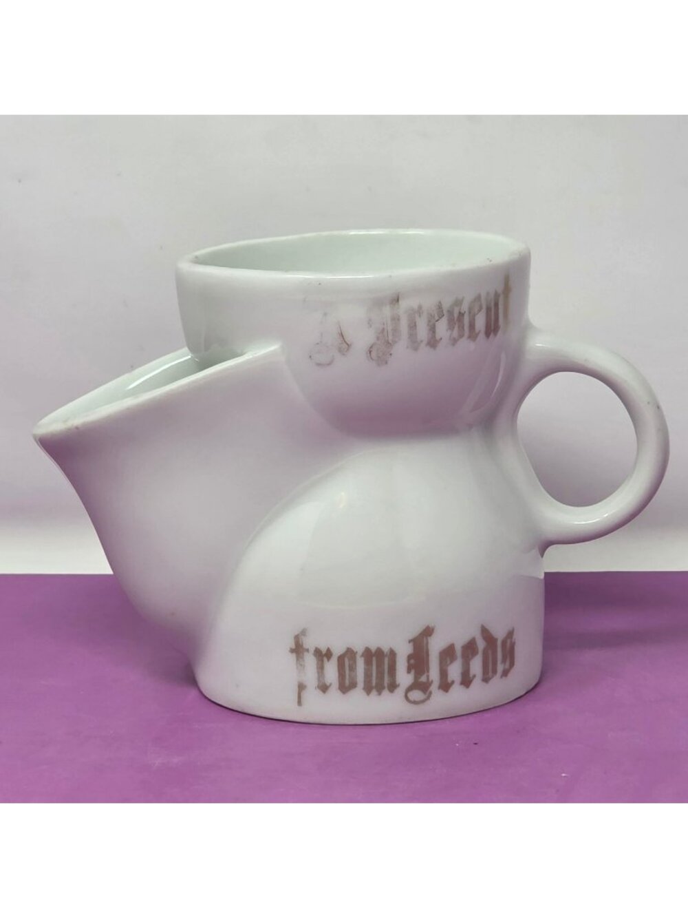 Vintage Made in Germany White Ceramic Shaving Scuttle Mug Barber Cup From Leeds